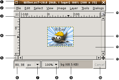 Das Bildfenster mit seinen wichtigsten Komponenten
